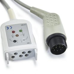 BSM-8301A, BSM-8800A, TK-25070, BSM-8302A Nihon Kohden 5 Leadwire ECG Trunk Cable OEM Compatible.