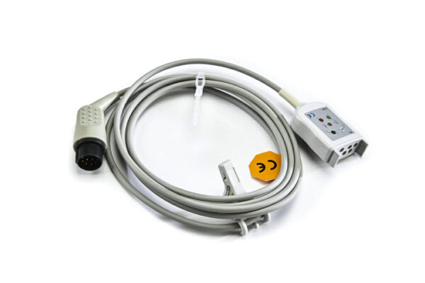 BSM-7102A Nihon Kohden 3 Leadwire ECG Trunk Cable 8 ft. - Image 2