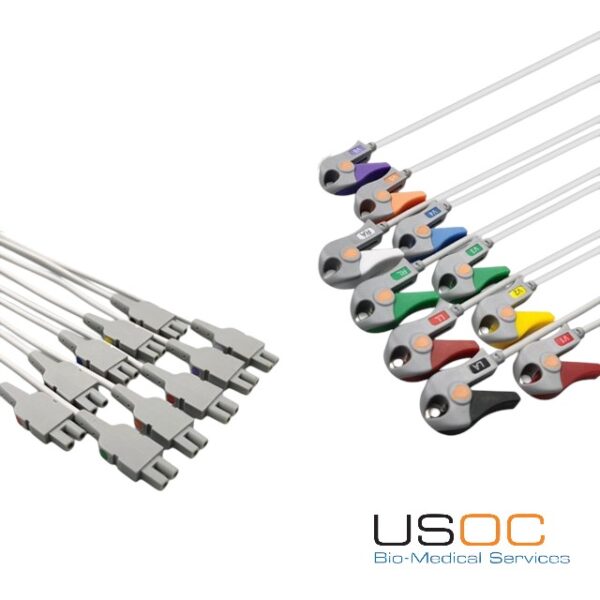 GE 10 Lead Pinch EKG Patient Cable Set For CAM 14