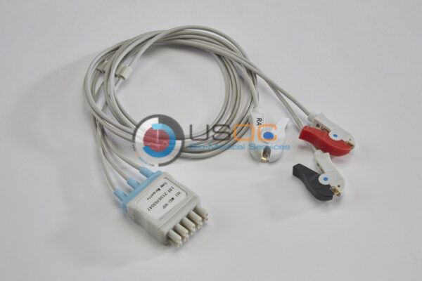 GE 3 Lead Pinch ECG Cable