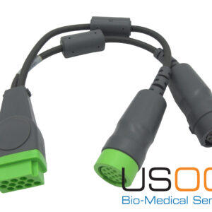 GE ECG Y Adapter Cable Rectangle to Round Connector